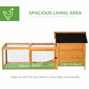 Yellow Wooden Chicken Coop with Run and Nesting Box - 180 x 92 x 78 cm