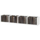 White Wall Mount Media Storage Rack with 4 Cubes