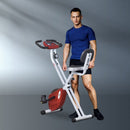 Foldable Indoor Exercise Bike - Blue 8-Level Magnetic Resistance LCD Monitor