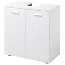 White Under Sink Bathroom Storage Cabinet with Adjustable Shelf