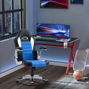 Blue Gaming Swivel Chair with Flip-up Armrest and Adjustable Height