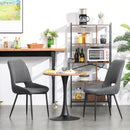 Adjustable Steel Frame Bar Table - Wood-Effect, Height 67-93cm, Black