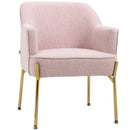Modern Pink Fabric Accent Chair with Metal Legs