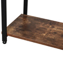 Brown 3-Tier Metal Frame Shelf with Adjustable Feet - 76x120cm