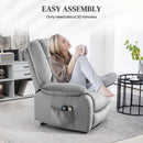Grey Electric Massage Recliner Chair with Heat and Side Pocket