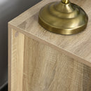 Brown 2-Drawer Nightstand with Elevated Base