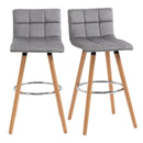 Grey Upholstered Bar Stool - Set of 2