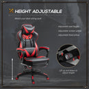 Red Gaming Chair with Lumbar Support, Footrest, and Headrest