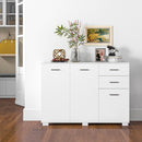 White Modern Sideboard with Drawers and Doors
