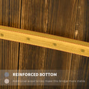 5FT Stained Wooden Garden Bridge with Planters - Arc Footbridge for Pond or Stream