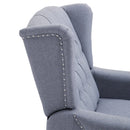 Light Grey Reclining Wingback Armchair with Footrest