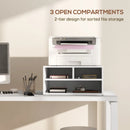 White 3-Compartment Printer Storage Cabinet