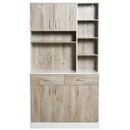 Modern White Kitchen Storage Cabinet with Adjustable Shelves and Drawers