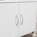 White Printer Stand with Storage Drawer for Home Office