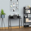 Black Home Office Writing Desk with Storage Shelf 84x45cm
