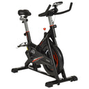 Black Stationary Exercise Bike with Adjustable Resistance and LCD Monitor