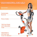 Orange Foldable Recumbent Exercise Bike with 8-Level Magnetic Resistance