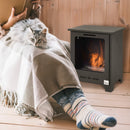 Black Freestanding Bioethanol Fireplace - 0.9L Tank, 3 Hours Burn Time