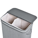 Grey Wooden Laundry Basket with Flip Lid