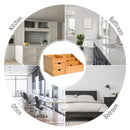 Natural Wood Desk Organizer with 7 Compartments and 2 Drawers