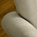 Beige Upholstered Accent Chair with High Back and Rolled Arms