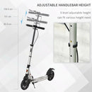 Silver Folding Kick Scooter with Shock Absorption for Teens and Adults