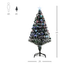 4ft Pre-lit Snow Xmas Tree with Colourful LED Lights, Green & White