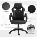 Black High-Back Faux Leather Office Chair with Wheels