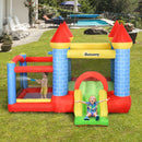 Kids Inflatable Bounce Castle with Trampoline, Slide, Pool & Basket - Blue