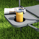 Grey Folding Camping Chair with Side Table