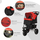 3-Wheel Pet Buggy Red/Black