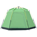 Green 6-Person Pop-Up Camping Tent with Windows and Doors