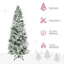 6ft Snow Flocked Green Christmas Tree with Cypress Branches