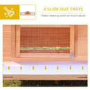 Wooden Two-Storey Rabbit Hutch with Run, Guinea Pig House, Pet Cage - Brown
