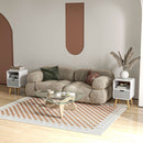 Wooden Nightstand Set with Drawer - Scandinavian Style, 2-Pack, Natural Wood