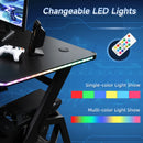 Black Carbon Fibre Gaming Desk with RGB Lights