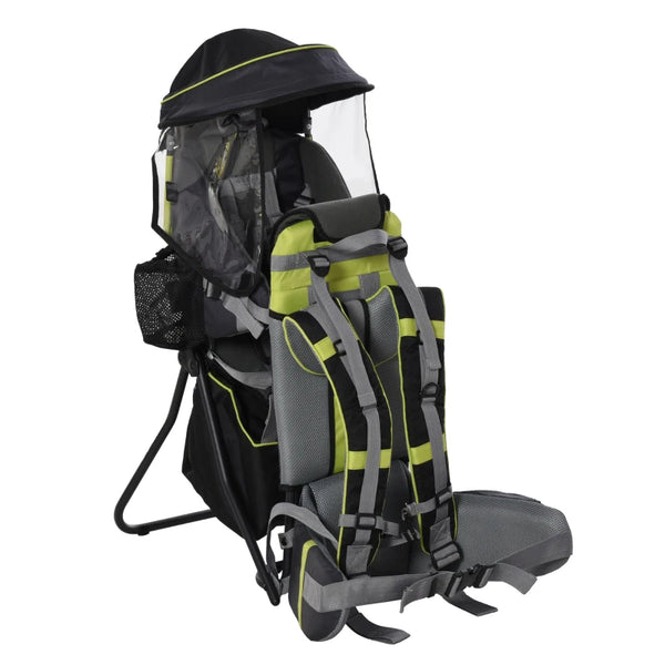 Black Baby Hiking Backpack Carrier with Hip Seat & Rain Cover