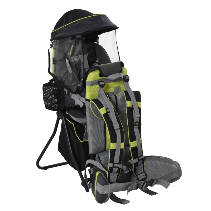 Black Baby Hiking Backpack Carrier with Hip Seat & Rain Cover