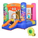Monster Design Inflatable Bouncy Castle with Slide - Green/Blue - 180 x 250 x 175 CM