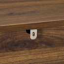 Brown 2-Drawer Side Cabinet Storage Table with Metal Handles