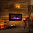 Black LED Electric Fireplace with Remote Control and Timer