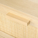 Natural Rattan 3-Drawer Boho Dresser for Bedroom, Living Room, Hallway