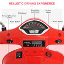 Red Kids Ride-On Motorcycle with LED Lights - 6V