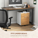 Wood Effect 2-Drawer Lockable Filing Cabinet - Espresso