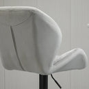 Light Grey Adjustable Swivel Bar Stools Set of 2 with Backrest