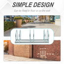 Silver Bike Storage Rack - Floor/Wall Mount, Locking Stand (3 Racks)