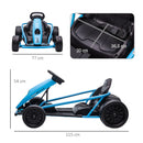 Blue Electric Drift Go Kart for Kids, 2 Speed Ride-On Racing Toy