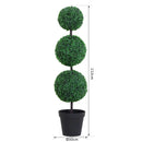 Green Boxwood Ball Topiary Trees Set of 2 - Outdoor and Indoor Decor (112cm)