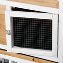 Wooden 2-Tier Rabbit Hutch with Double Side Run Boxes, Plastic Tray, Ramp - 230 x 53 x 93.5cm