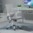 Grey Ergonomic Office Chair with Flip-up Armrest and Lumbar Support